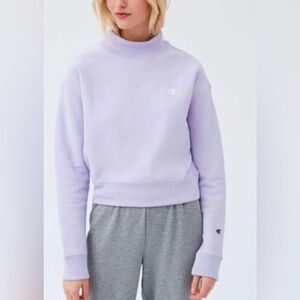 Champion Reverse Weave Mock Neck Cropped Sweatshirt